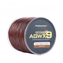 Angryfish X9 PE 라인 9 가닥 500M 멀티필라멘트 꼰 낚싯줄 바다 낚시 초강력 라인 10LB - 70LB 브라운, 0.37mm-70LB, 갈색