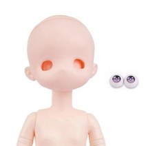 DIY 30cm 인형 메이크업 2D 애니메이션 얼굴 머리 또는 전체 롤 아름다운 소녀 장난감 선물 (머리 열 수 있습니다), A (head), purple eyes