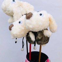 ToToEly 골프 드라이버 우드 유틸리티 헤드 커버 낱개 털강아지 부드러운 러셀원단