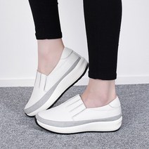 준마켓 국내생산 4cm 여성 키높이 슬립온 통굽 스니커즈 스판 운동화 푹신한 쿠션 가벼운 경량 발편한 여성운동화 여성스니커즈 여성슬립온 스판운동화 쿠션운동화 베이직 절개슬립온