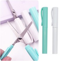 휴대용 펜 모양 가위 뚜껑 여행용 비상용 캠핑용 미니 쪽가위 뚜껑 수납 다용도 시저 등산용 소형 커터 소지품 편리한 문구 사무 꽃이 걸이 홀더 생활 리빙 잡화 소품 파우치 포켓