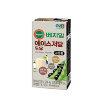 정식품 베지밀 에이스 저당 두유 190ml 64팩 검은콩 고칼슘 건강한 음료 간식 사무실 회사 부모님 대용식 병원 환자용 식사