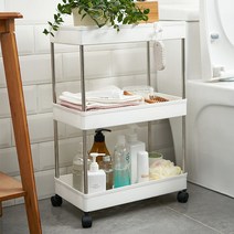 대피공간 선반 세탁실틈새수납장 바퀴달린 미니트롤리, 3단, 3단