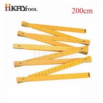 2M 휴대용 접이식 Mayitr 측정 측정기 1M 나무 눈금자 만들기 목수 교육 도구, 200cm