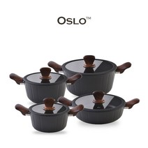 오슬로 로포텐 IH 가스 인덕션 겸용 냄비세트, 4종 A (18양수, 20양수, 24양수, 24전골)
