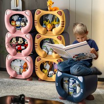 AKRUA 장난감정리함 수납정리함 다기능 이동식 박스 수납 서랍형 간식 정리함 바구니 토이박스, 옐로우, 2P