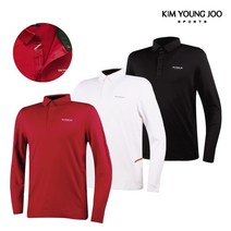 김영주스포츠 남성 포인트 카라 기모 골프 티셔츠 MT6055
