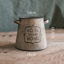 앤틱 양철 화분 빈티지 철제 양동이 옛날소품 인테리어 장식 촬영소품 카페, AA
