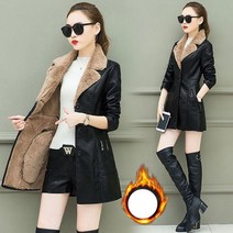 트랜드클릭 여성 가죽 자켓 빅사이즈 무스탕 점퍼 아우터 KJ03