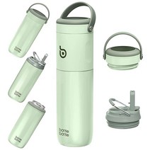 BOTTLE Insulated Water Bottle for Sports with Straw2 lids18oz 3IN1 Bottles Slim Can Coolers and Kids, green