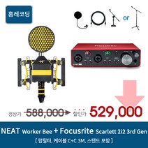 NEAT Worker Bee Focusrite Scarlett 2i2 3rd Gen [홈레코딩 패키지], Worker Bee / 2i2 3rd [NB-209]