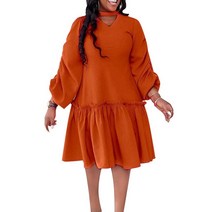 키코이 캉가 African Dresses for Women Spring Autumn Long Sleeve Solid Color Knee-length Dress Clothes, [02] MULTI
