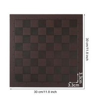 8x8 그리드 미세 인쇄 체스 판 PVC 국제 체스 바둑판 매트 재미있는 가족 연동 전략 게임, 30 cm-dark brown