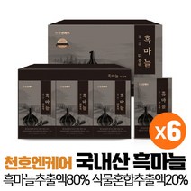 천호앤케어 국산 흑마늘 진액 즙 추출액 블랙푸드 17가지 원료 배합 명절 설 추석 부모님 건강 선물 세트, 6박스, 30포