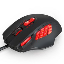 프로그래밍 가능한 게임 마우스 노트북 PC 컴퓨터 용 인체 공학적 유선 백라이트 마우스, 빨간색