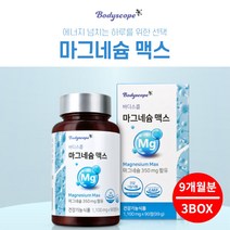 안면 얼굴 손떨림 수전증 종아리 다리 어깨 근육 경련 떨림 방지 이완 기능 개선 에 좋은 마그네슘 magnesium 영양제, 3BOX(9개월분), 1g