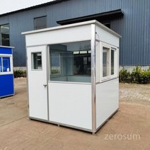 경비초소 컨테이너 업소용 발렛부스 경비실 휴게실 초소 경비 부스, 2.0x2.0x2.35 단순 컬러 강철 복합 패널