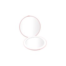 LED 미니 휴대용 원형 확대경 손거울, 핑크