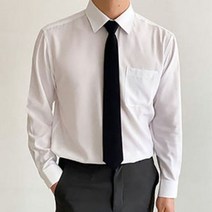 화이트 남성 스판 와이셔츠 편한 기본핏