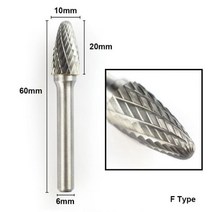 드러멜 드레멜 다용도조각기 카바이드 더블 컷 로터리 버 직경 파일 전동 공구 액세서리 로타리, 1pc F Type