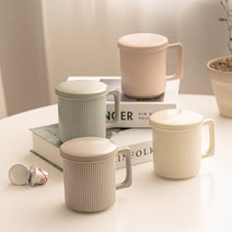 호쿠호니 머그컵 뚜껑있는 잔 예쁜 카페 도자기 커플 커피 손잡이, 화이트