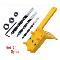 목재톱6/8/10mm 드릴 비트 목재 맞춤 핀 지그 구멍 펀처 ABS 플라스틱 셀프 센터링 가이드 도구 목공 조인, 04 Set C
