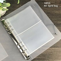 마카롱 컬러 A5 A6 6 링 바인더 PU 클립 온 노트북 가죽 루즈핏 잎 커버 저널 귀여운 문구, 10pcs_2