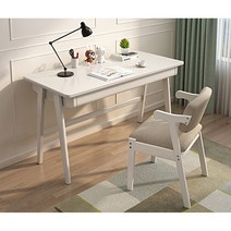 1인용 고무나무 책상 800 노트북 컴퓨터 원목 서재 책상, 다크브라운