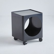 어셈블리 사이드테이블 모듈 스토리지 휠포함 38x38x38 틈새 강화플라스틱 협탁 거실 쇼파, 1단 블랙