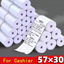인쇄 출력 4 롤 57x30mm 열전 사 용지 레이블 모바일 POS 프린터 사무실 저장소 슈퍼마켓 편지지 영수증