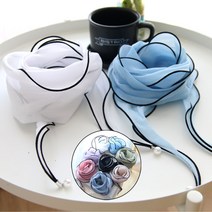 이로스데코 콩진주 블랙 바이어스 노방 스카프 봄 여름 가을 얇은 원단 롱 (11color)