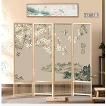 돌잔치 병풍 책가도 화조도 민화 병풍 엔틱 호텔 매화, 높이 1.8m x 폭 0.5m x 3개 팬