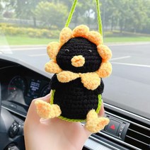 차량용 사이드 미러 홀더 핸드메이드 메쉬 캐릭터오리 행거치대, 1