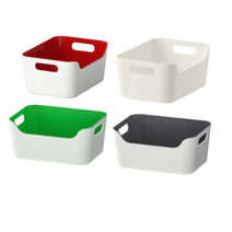 이케아 VARIERA 바리에라 수납함 소품 바구니 정리함, 레드