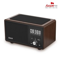AXXEN 액센 7in1 블루투스 스피커 라디오 무선충전기 다크우드 시계 AUX TF카드 핸즈프리 통화 BS50 충전기-무선충전기, 선택없음, 선택없음, 선택없음