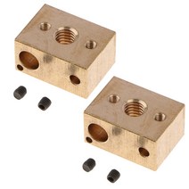2pcs V6 발열체 블록 입 3D 프린터 부품 압출기, 16 × 22 × 11mm, 구리, 구리
