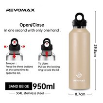 스텐 보온물병 대용량 텀블러 350 500 750 1000ml 이중 스테인레스 물병 보온병 보틀, 15.500-1000ml - Sand Beige 950