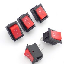5 개 2 핀 온-오프 보트 로커 스위치 푸시 6A/250VAC 10A 125VAC 15*21mm 버튼 자동차 대시 보드 트럭 RV ATV 홈 U26 V, 02 빨간
