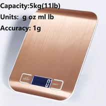 주방전자저울 미니전자저울 가정용전자저울 스테인레스 스틸 USB 디지털 주방 저울 10kg 5kg 정밀 전자 식품 요리 및 베이킹 측정 도구, [02] 5kgx1g