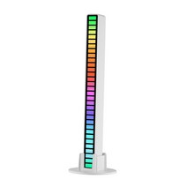 사운드 컨트롤 rgb 라이트 rgb 디스코 데스크탑 베이스 플러그 앤 플레이 픽업 리듬이 있는 다채로운 빛 자동차, 181X16X18mm, 알루미늄 합금, 검은 색