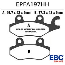 EBC 버그만400 우측 프론트 브레이크패드 EPFA197HH, 1개