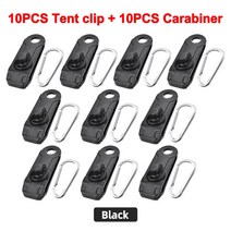 텐트 펙 10pc 타포린 클립 캐노피 클립 버클 야외 바람 로프 방수포 클램프 재사용, 블랙 10개 세트