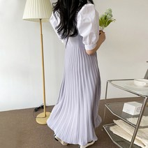 여성용 헤이 플리츠 뷔스티에 원피스