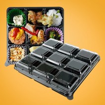 9칸 반찬용기 300세트 월남쌈 비빔밥 소스 포장배달 일회용 도시락 9찬용기, 300세트(용기+뚜껑)