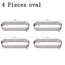 Meibum 8 캐비티 타원형 케이크 실리콘 몰드 타트 링 조합 금형 페이스트리 bakeware 무스 디저트 장식 트레이 베이킹 도구 424662, 4 Pieces oval