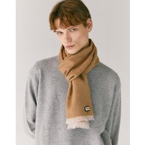 22FW [Cashmere100%] 베이지 컬러배색 올풀림장식 캐시미어 머플러 HJMU2F101I2