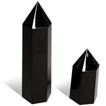 hibikurasu 블랙 오닉스 육각기둥 3cm 5cm 정화 세트 검은 마노 천연석 클러스터 파워 스톤 블랙 오닉스 정화 인테리어 (오닉스 : 육각기둥 3cm 5cm)
