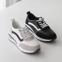 [트리샤]6m 천연소가죽 키높이 에어쿠션 스니커즈 운동화 런닝화 BK P09-1