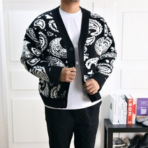 맨즈라이프 헤비 울 페이즐리 니트 가디건