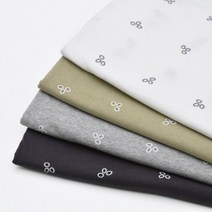 태백섬유 대폭 30수 펀칭 싱글 레이온 원단 클로버 4종, 그레이(H일이)